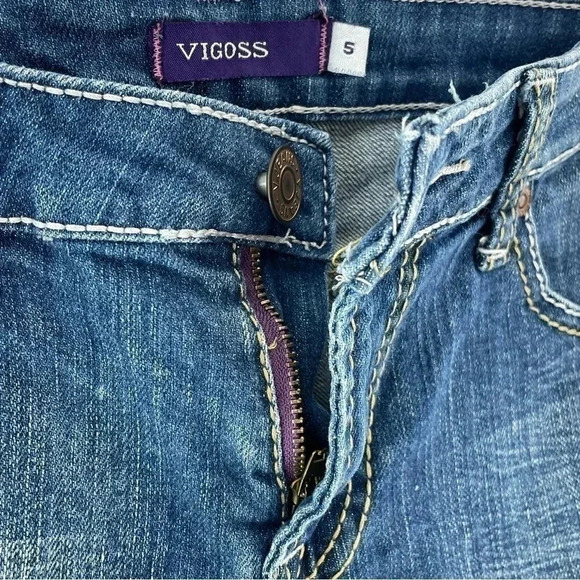 Vigoss Bermuda Distressed Jean Shorts Women's S 2342 - Picture 5 of 10